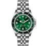 OceanX Sharkmaster-V Steel VSMS533 kello, jossa on Vihreä kellotaulu ja halkaisijaltaan 42 mm kotelo ja Metalliranneke hihna, jonka väri on Hopea
