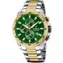 Festina Chrono F20562/3 kello, jossa on Vihreä kellotaulu ja halkaisijaltaan 45 mm kotelo ja Metalliranneke, Kaksivärinen metalliranneke hihna, jonka väri on Kulta, Hopea