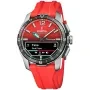 Festina Connected D F23000/6 kello, jossa on Punainen kellotaulu ja halkaisijaltaan 44 mm kotelo ja Kumiremmi hihna, jonka väri on Punainen