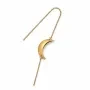 Jane Kønig Big Half Moon NO. 2 Chain Earrring Korvakoru Single Kullattu ruostumaton teräs BHME-AW26-SS-G