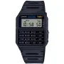 Casio Vintage CA-53W-1ER kello, jossa on Musta kellotaulu ja halkaisijaltaan 35 mm kotelo ja Kumiremmi hihna, jonka väri on Musta
