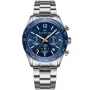 Cavetto Costanza CV0018 kello, jossa on Sininen kellotaulu ja halkaisijaltaan 42 mm kotelo ja Metalliranneke hihna, jonka väri on Hopea
