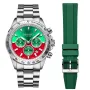 Dissing MK9 Christmas Limited Edition D1458 -kello Miesten, jossa on Vihreä, Punainen kellotaulu halkaisija 43 mm ja Teräs Metalliranneke ranneke