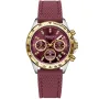 Dissing Lady MK9 Swarovski D1417 kello, jossa on Punainen kellotaulu ja halkaisijaltaan 39 mm kotelo ja Kumiremmi hihna, jonka väri on Punainen
