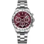 Dissing Lady MK9 Swarovski D1414 kello, jossa on Punainen kellotaulu ja halkaisijaltaan 39 mm kotelo ja Metalliranneke hihna, jonka väri on Hopea