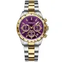 Dissing Lady MK9 Swarovski D1419 -kello Naisten, jossa on Violetti kellotaulu halkaisija 39 mm ja Hopea, Kulta Metalliranneke ranneke