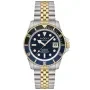 Duxot Atlantica DX-2057-AA kello, jossa on Sininen kellotaulu ja halkaisijaltaan 42 mm kotelo ja Kaksivärinen metalliranneke hihna, jonka väri on Kulta, Hopea