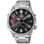 Casio Edifice ECB-S100D-1AEF kello, jossa on Musta kellotaulu ja halkaisijaltaan 46 mm kotelo ja Metalliranneke hihna, jonka väri on Hopea
