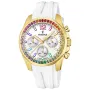 Festina Rainbow F20650/2 kello, jossa on Valkoinen kellotaulu ja halkaisijaltaan 38 mm kotelo ja Kumiremmi hihna, jonka väri on Valkoinen