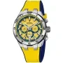 Festina Chrono Bike F20671/4 kello, jossa on Keltainen kellotaulu ja halkaisijaltaan 44 mm kotelo ja Kumiremmi hihna, jonka väri on Keltainen