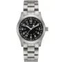 Hamilton Khaki Field Mechanical H69529133 kello, jossa on Musta kellotaulu ja halkaisijaltaan 42 mm kotelo ja Metalliranneke hihna, jonka väri on Hopea