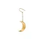 Jane Kønig Half Moon NO. 2 Pearl Earring Korvakoru Single Kullattu ruostumaton teräs HMPE-AW26-SS-G