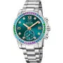 Jaguar Connected J980/6 kello, jossa on Vihreä kellotaulu ja halkaisijaltaan 37 mm kotelo ja Metalliranneke hihna, jonka väri on Hopea