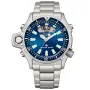 Citizen Promaster Pingo JP2000-67L kello, jossa on Sininen kellotaulu ja halkaisijaltaan 44 mm kotelo ja Metalliranneke hihna, jonka väri on Hopea