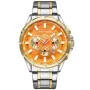 Kensington Master K0005 -kello Miesten, jossa on Oranssi kellotaulu halkaisija 48 mm ja Hopea, Kulta Metalliranneke ranneke
