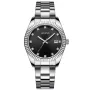 Lugano Elegance L0010 kello, jossa on Musta kellotaulu ja halkaisijaltaan 36 mm kotelo ja Metalliranneke hihna, jonka väri on Hopea