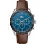 Lacoste Boston 2011093 kello, jossa on Sininen kellotaulu ja halkaisijaltaan 42 mm kotelo ja Nahka ranneke hihna, jonka väri on Ruskea