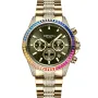 Dissing MK9 Rainbow Iced Out D1100 kello, jossa on Musta kellotaulu ja halkaisijaltaan 43 mm kotelo ja Metalliranneke hihna, jonka väri on Kulta