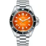 Edox SkyDiver Neptunian Orange 80120-3NM-ODN kello, jossa on Oranssi kellotaulu ja halkaisijaltaan 44 mm kotelo ja Metalliranneke hihna, jonka väri on Hopea