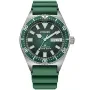 Citizen Promaster Automatic NY0121-09X kello, jossa on Vihreä kellotaulu ja halkaisijaltaan 41 mm kotelo ja Kumiremmi hihna, jonka väri on Vihreä