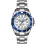 OceanX Sharkmaster 1000 SMS1017 kello, jossa on Hopea kellotaulu ja halkaisijaltaan 44 mm kotelo ja Metalliranneke hihna, jonka väri on Hopea