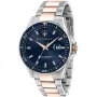 Maserati Sfida R8853140003 kello, jossa on Sininen kellotaulu ja halkaisijaltaan 44 mm kotelo ja Metalliranneke, Kaksivärinen metalliranneke hihna, jonka väri on Ruusukulta, Hopea