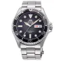 Orient Kamasu Mako III Diver Automatic RA-AA0810N kello, jossa on Musta kellotaulu ja halkaisijaltaan 42 mm kotelo ja Metalliranneke hihna, jonka väri on Hopea
