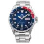 Orient Kamasu Mako III Diver Automatic RA-AA0812L kello, jossa on Sininen kellotaulu ja halkaisijaltaan 42 mm kotelo ja Metalliranneke hihna, jonka väri on Hopea