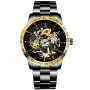 IK Colouring Skeleton S105 kello, jossa on Musta kellotaulu ja halkaisijaltaan 42 mm kotelo ja Metalliranneke hihna, jonka väri on Musta