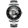 IK Colouring Skeleton S109 kello, jossa on Musta kellotaulu ja halkaisijaltaan 42 mm kotelo ja Metalliranneke hihna, jonka väri on Hopea