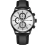 Studsgaard Chronograph S0042 kello, jossa on Valkoinen kellotaulu ja halkaisijaltaan 42 mm kotelo ja Nahka ranneke hihna, jonka väri on Musta