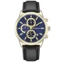 Studsgaard Chronograph S0073 kello, jossa on Sininen kellotaulu ja halkaisijaltaan 42 mm kotelo ja Nahka ranneke hihna, jonka väri on Musta