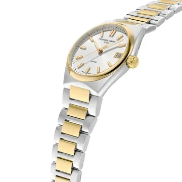 Frederique Constant Highlife Ladies FC-240V2NH3B -kello Naisten, jossa on Hopea kellotaulu halkaisija 31 mm ja Hopea, Kulta Metalliranneke ranneke