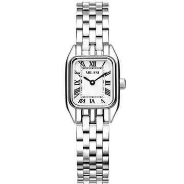 Milani Signature M0067 -kello Naisten, jossa on Hopea kellotaulu halkaisija 20 mm ja Hopea Metalliranneke ranneke