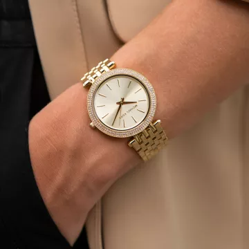 Michael Kors Darci MK3191 -kello Naisten, jossa on Kulta kellotaulu halkaisija 39 mm ja Kulta Metalliranneke ranneke