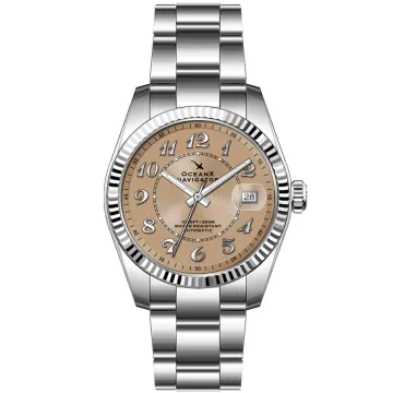 OceanX Navigator NVS343 -kello Miesten, Naisten, jossa on Oranssi kellotaulu halkaisija 39 mm ja Hopea Metalliranneke ranneke