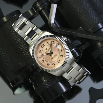 OceanX Navigator NVS343 -kello Miesten, Naisten, jossa on Oranssi kellotaulu halkaisija 39 mm ja Hopea Metalliranneke ranneke