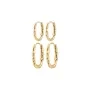 Pilgrim Sense hoop earrings, 2-in-1 set Korvakorut Kullattu messinki 132542053
