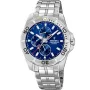 Festina Multifunction F20445/2 kello, jossa on Sininen kellotaulu ja halkaisijaltaan 43 mm kotelo ja Metalliranneke hihna, jonka väri on Hopea