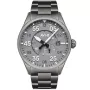 AVI-8 AV-4073-44 kello, jossa on Harmaa kellotaulu ja halkaisijaltaan 42 mm kotelo ja Metalliranneke hihna, jonka väri on Harmaa, Hopea