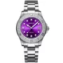 Dissing D1468 -kello Naisten, jossa on Violetti kellotaulu halkaisija 36 mm ja Hopea Metalliranneke ranneke