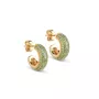 Enamel Mini Sparkling Luna Hoops Korvakorut 18 ka Hopeakullattu E285G-Green CZ