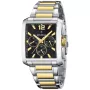 Festina Chrono Timeless F20637/4 kello, jossa on Musta kellotaulu ja halkaisijaltaan 38 mm kotelo ja Metalliranneke, Kaksivärinen metalliranneke hihna, jonka väri on Kulta, Hopea