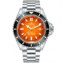 Edox SkyDiver Neptunian Orange 80120-3NM-ODN kello, jossa on Oranssi kellotaulu ja halkaisijaltaan 44 mm kotelo ja Metalliranneke hihna, jonka väri on Hopea