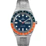 Timex Reissue TW2U61100 kello, jossa on Sininen kellotaulu ja halkaisijaltaan 38 mm kotelo ja Metalliranneke hihna, jonka väri on Hopea
