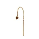 STINE A Jewelry Dangling Love Heart Enamel Korvakoru Single Hopeakullattu 1364-02-Mocha