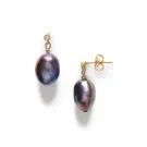 ANNI LU Black Pearly Korvakorut Kullattu messinki 262-30-53