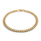 Captena Panzer Golden Steel Bracelet 5 mm Rannerengas Ruostumaton Teräs DU20016