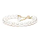 Gaura Natural Pearls Pearl Rannerengas Hopeakullattu PYFARW685-B