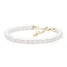Gaura Natural Pearls Pearl Rannerengas Hopeakullattu PYFORW555-B